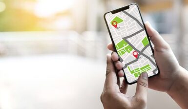 Carte GPS sur un smartphone